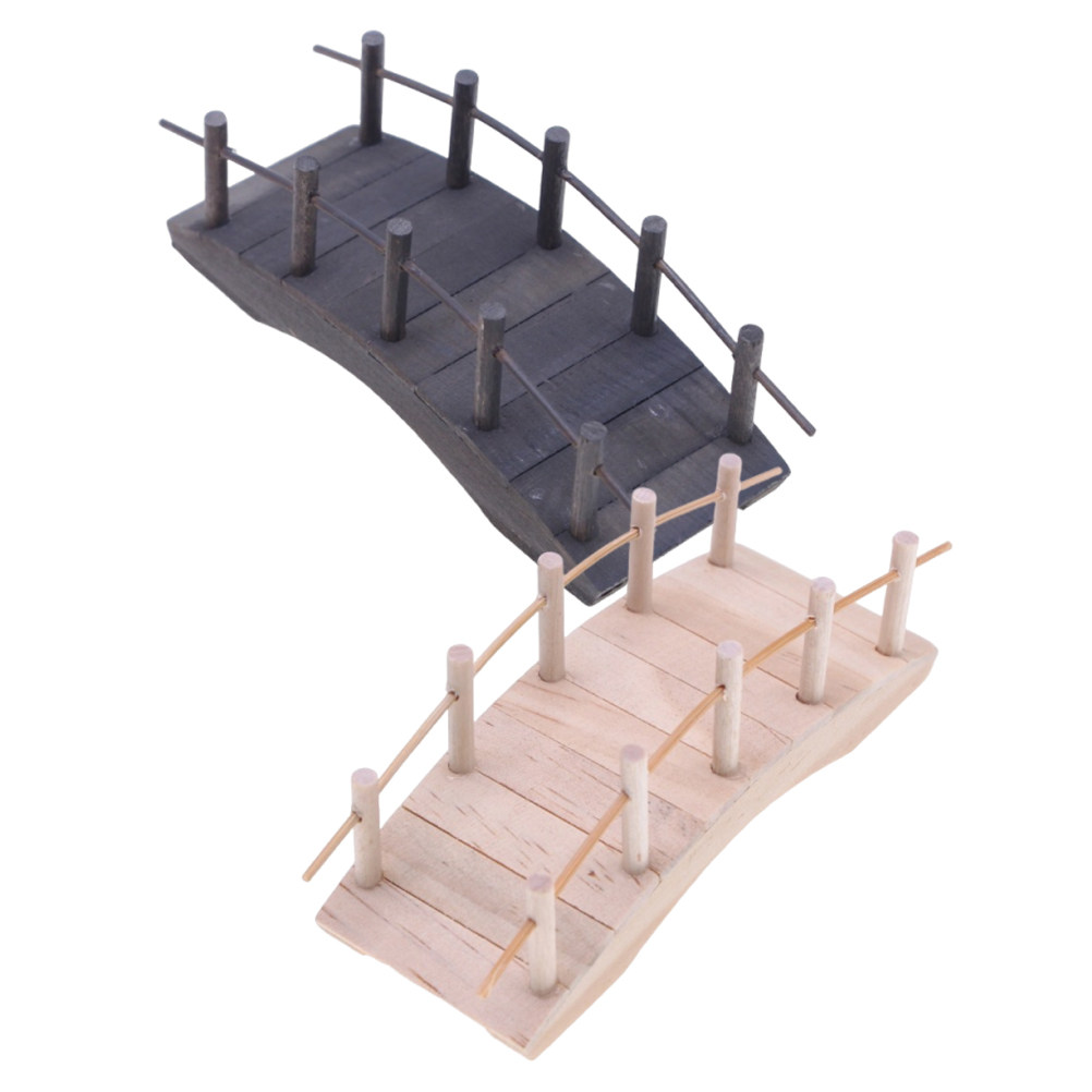 Bonsai Garden Landscape Design - 2Pcs Mini Arch Bridge Vintage Wooden