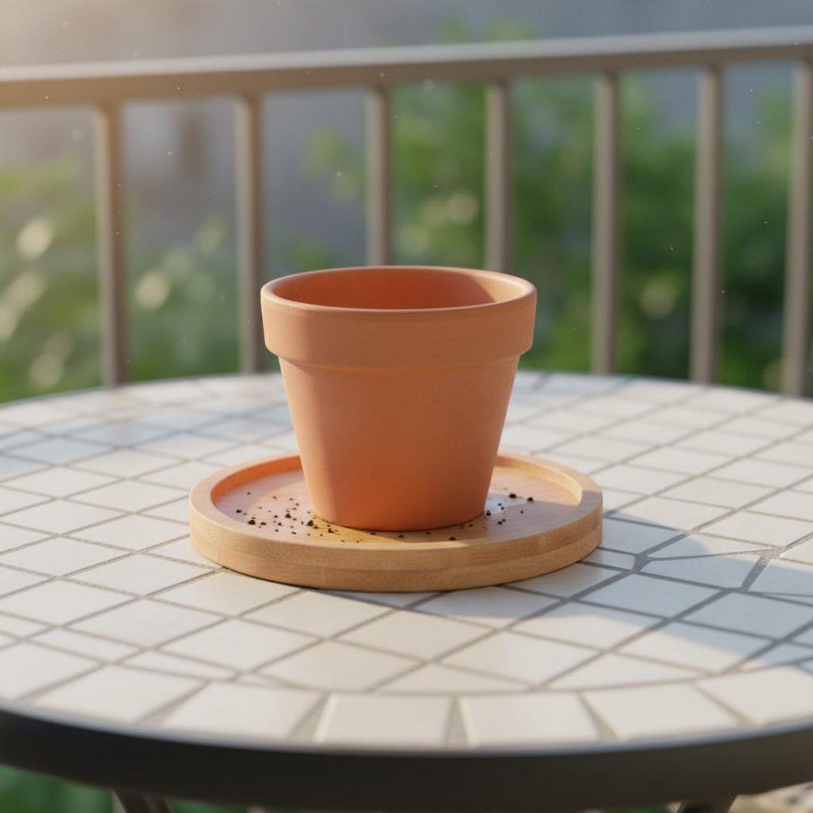 Industrial Tray Bamboo Plant S - Drip Tray Saucer 评论和价格